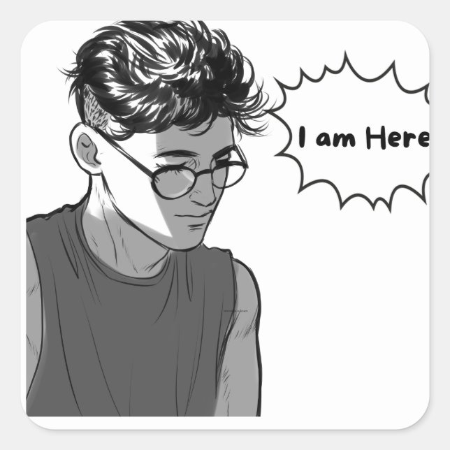 Pegatina Cuadrada Anime Vibes: Exprésate con Pegatinas (Anverso)