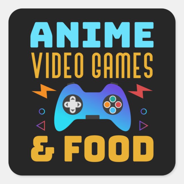 Pegatina Cuadrada Anime, Video Games & Food | Lovely Design (Anverso)