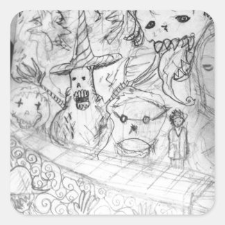 Pegatina Cuadrada anime yaie monster manga