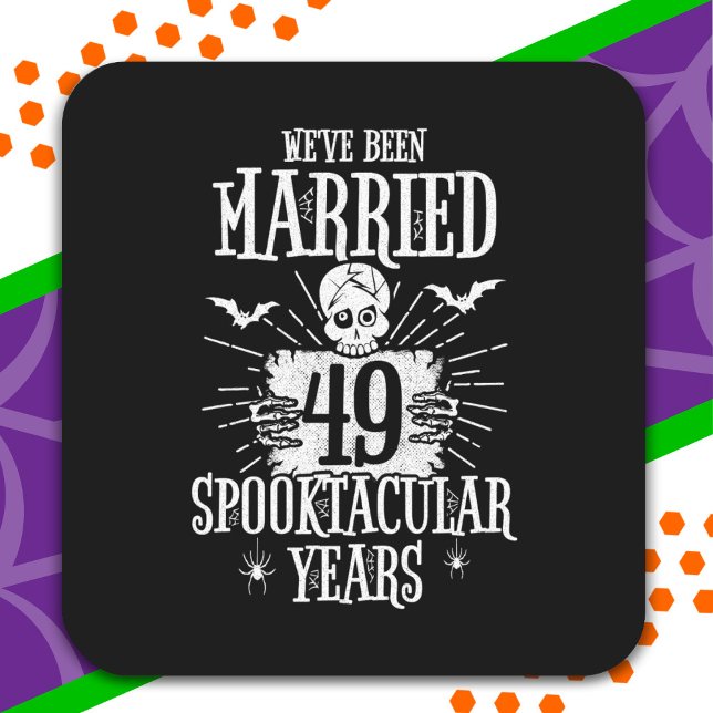 Pegatina Cuadrada Aniversario de bodas número 49 Spooktacular de Hal (Subido por el creador)