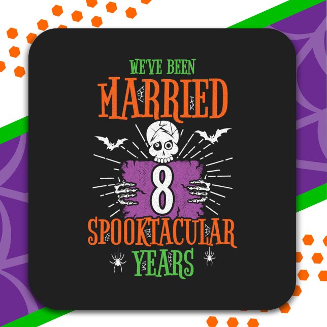 Pegatina Cuadrada Aniversario de bodas número 8 Spooktacular de Hall (Subido por el creador)