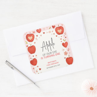 Pegatina Cuadrada Aniversario de la caída de la manzana de nuestro o