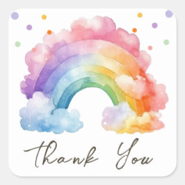 Pegatina Cuadrada Aniversario de la muerte de un niño arcoiris