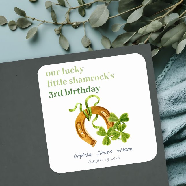 Pegatina Cuadrada Aniversario del Día de los Niños de Santa Patricia (Subido por el creador)