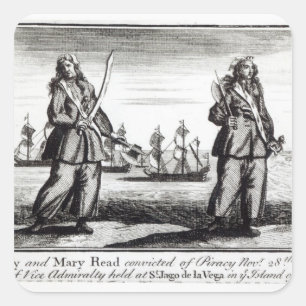 Pegatina Cuadrada Ann Bonny y Mary