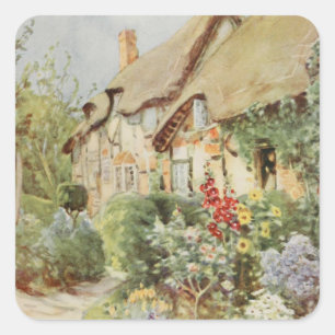 Pegatina Cuadrada Ann Hathaway's Cottage II, Stratford-upon-Avon, En