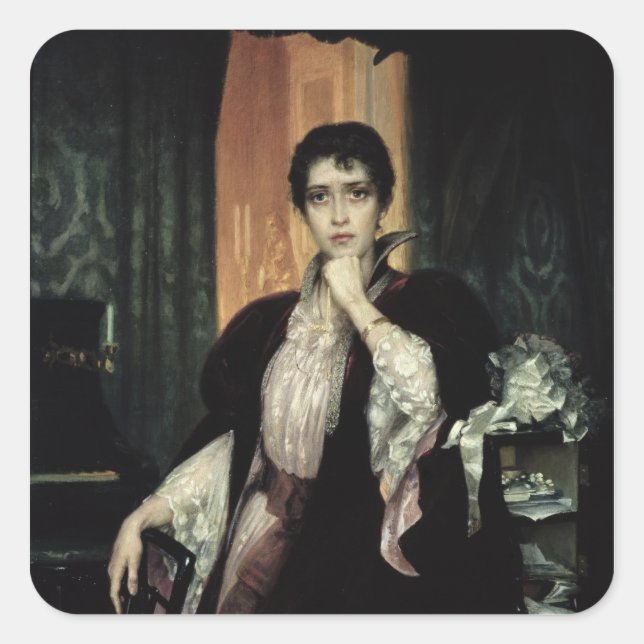Pegatina Cuadrada Anna Karenina, 1904 (Anverso)