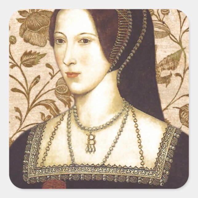 Pegatina Cuadrada Anne Boleyn (Anverso)