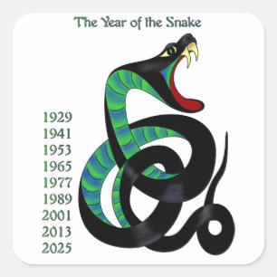 Pegatina Cuadrada Año de la serpiente