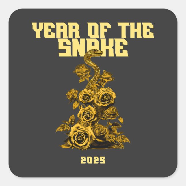 Pegatina Cuadrada Año de la serpiente 2025 (Anverso)