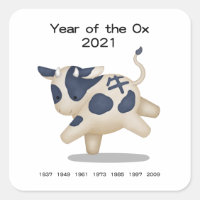 Año del animal Ox Cute Zodiac 2021