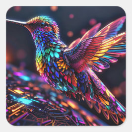 Pegatina Cuadrada Año del Colibrí: Un viaje mensual