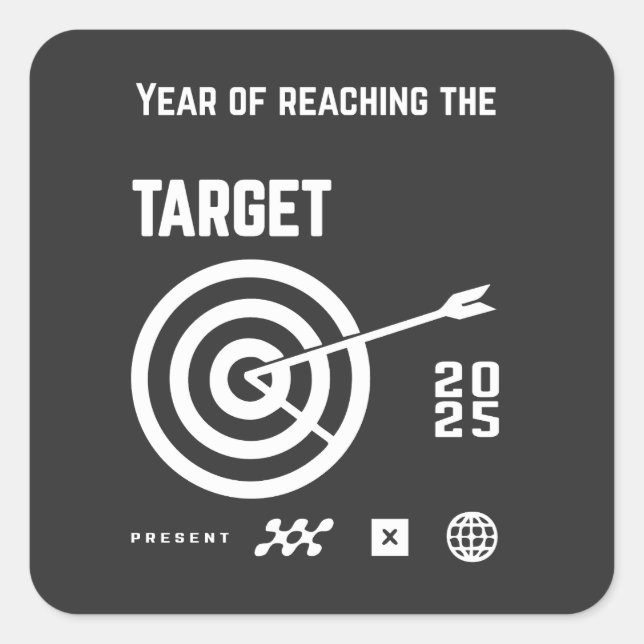 Pegatina Cuadrada año nuevo (Anverso)