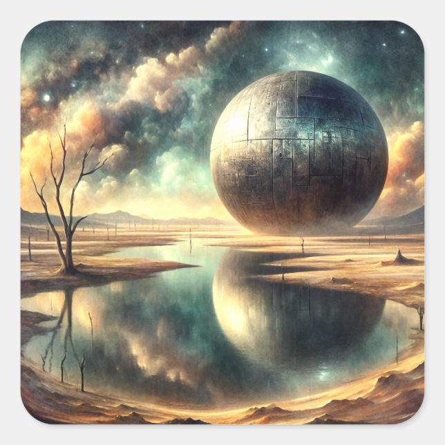 Pegatina Cuadrada Anomolía del desierto (Anverso)