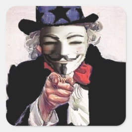 Pegatina Cuadrada Anonymous te quiere