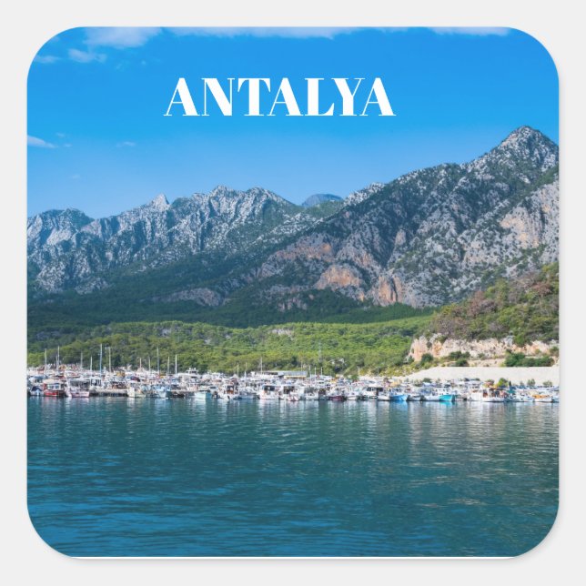 Pegatina Cuadrada Antalya in der Türkei (Anverso)