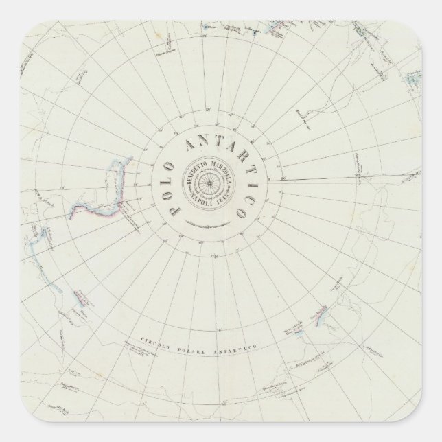 Pegatina Cuadrada Antártida (Anverso)