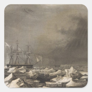 Pegatina Cuadrada Antártida 3