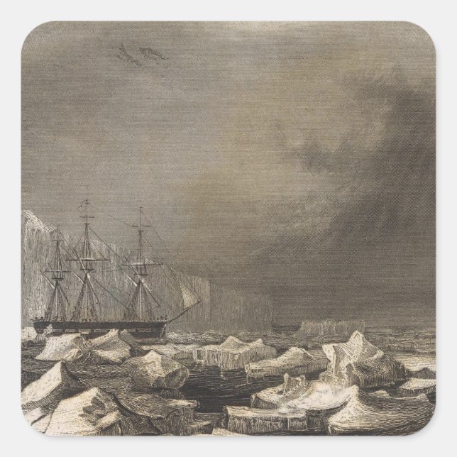 Pegatina Cuadrada Antártida 3 (Anverso)