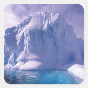 Pegatina Cuadrada Antártida. Paisajes de hielo antárticos