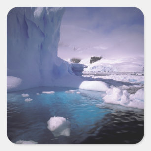 Pegatina Cuadrada Antártida. Paisajes de hielo antárticos 2