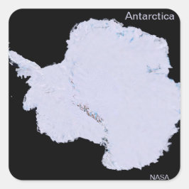 Pegatina Cuadrada Antártida por satélite de la NASA
