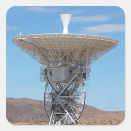 Pegatina Cuadrada Antena de Dish Espacial Profunda Apolo