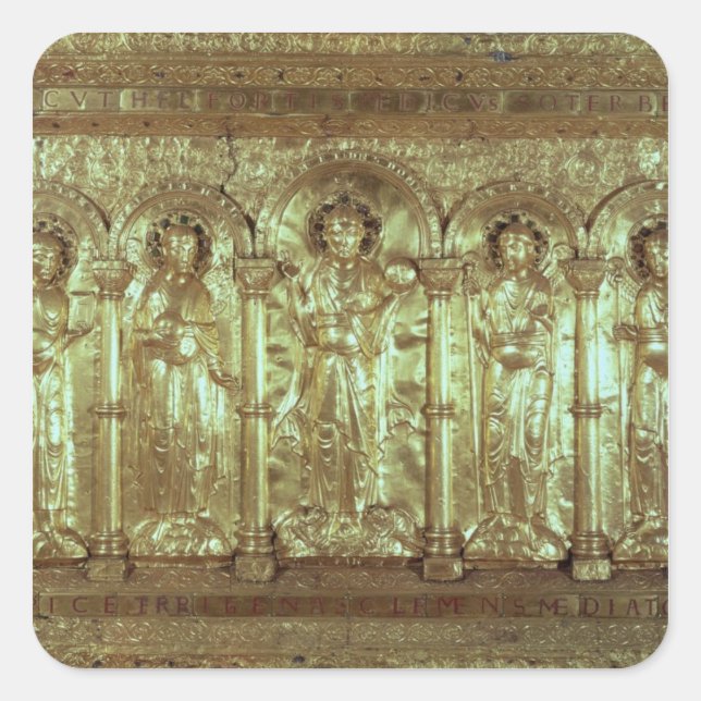 Pegatina Cuadrada Antependio que representa a Cristo con los donante (Anverso)