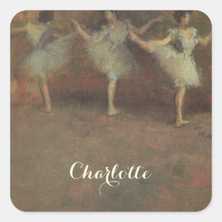Pegatina Cuadrada Antes del Ballet de Edgar Degas, Arte Antiguo Fino