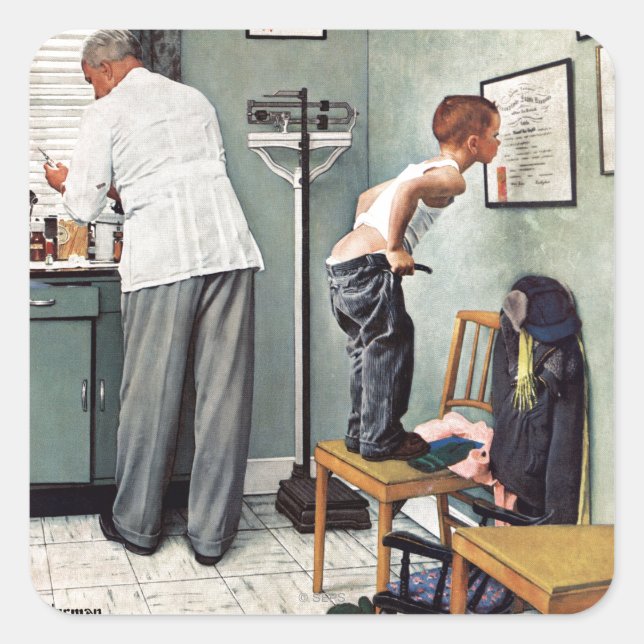 Pegatina Cuadrada Antes del disparo o en el Médica (Anverso)