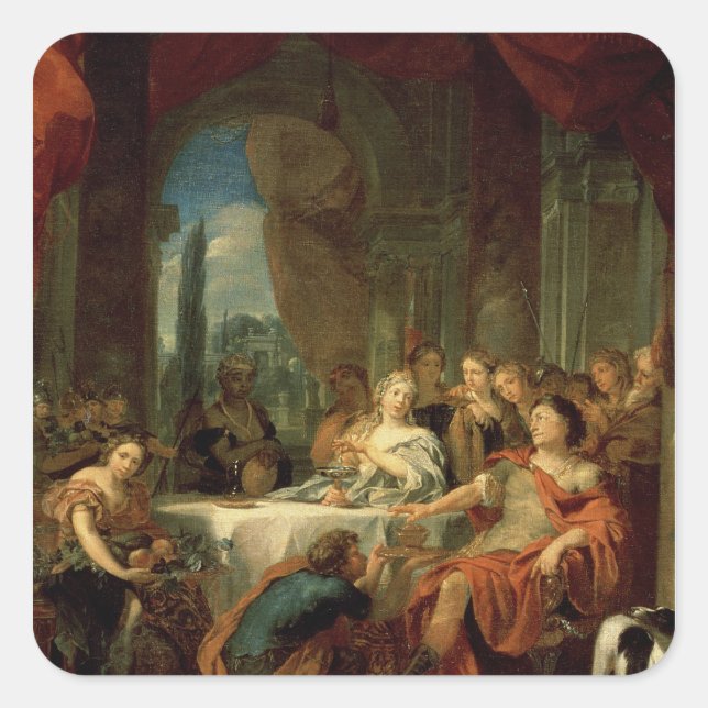 Pegatina Cuadrada Anthony y Cleopatra (Anverso)