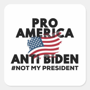 PEGATINA CUADRADA ANTI-BIDEN PRO-AMÉRICA