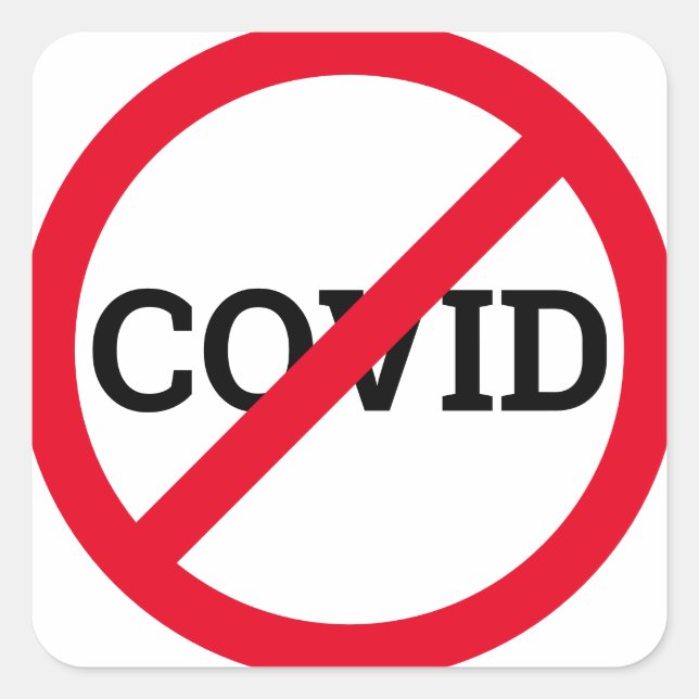 Pegatina Cuadrada Anti COVID (Anverso)