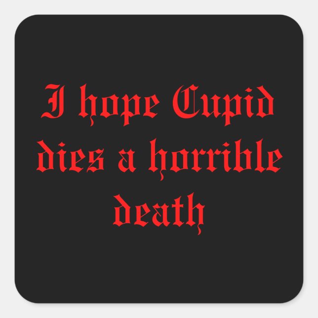 Pegatina Cuadrada Anti ~ El día de San Valentín (Anverso)