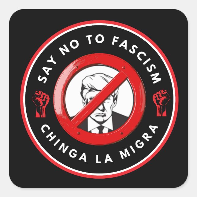 Pegatina Cuadrada Anti-Facism Denim Jacket (Anverso)