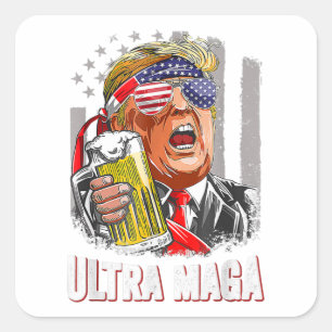 Pegatina Cuadrada Anti Joe Biden Ultra Maga