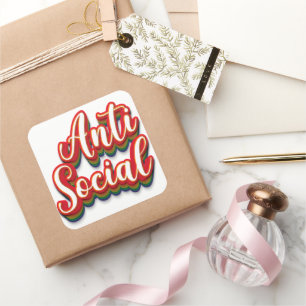 Pegatina Cuadrada Anti-Social