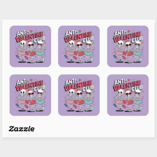 Pegatina Cuadrada Anti Valentine Girls Club Sticker | Decal