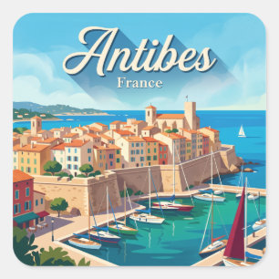 Pegatina Cuadrada Antibes Francia