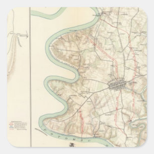 Pegatina Cuadrada Antietam, el transbordador de Harper, Sharpsburg