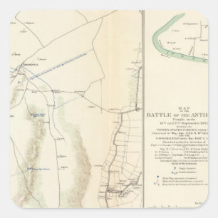 Pegatina Cuadrada Antietam, Suffolk, Gettysburg