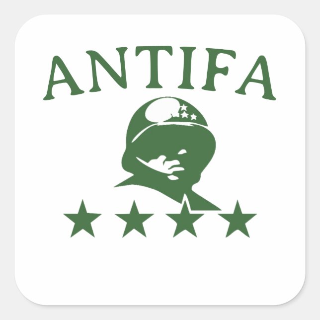 Pegatina Cuadrada ANTIFA General (Anverso)