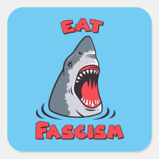 Pegatina Cuadrada Antifascista fascista de la dieta