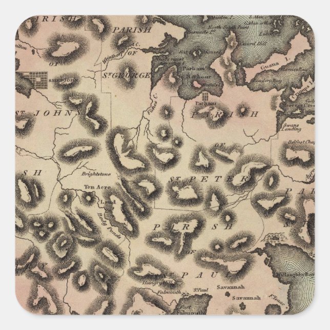 Pegatina Cuadrada Antigua 2 (Anverso)