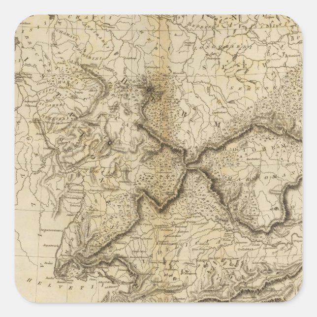 Pegatina Cuadrada Antigua Alemania (Anverso)