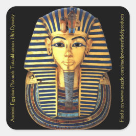 Pegatina Cuadrada Antigua dinastía egipcia Faraón Tutankhamun 18ª