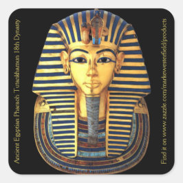 Pegatina Cuadrada Antigua dinastía egipcia Faraón Tutankhamun 18ª