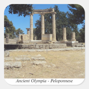 Pegatina Cuadrada Antigua Olimpia - Peloponeso