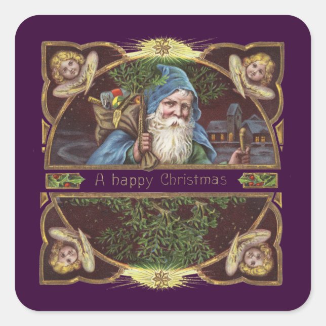 Pegatina Cuadrada Antigüedad de los Navidades de Santa Angels de Vic (Anverso)