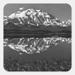 Pegatina Cuadrada Antiguo Alaska EE. UU. magnífico mt mckinley 1970